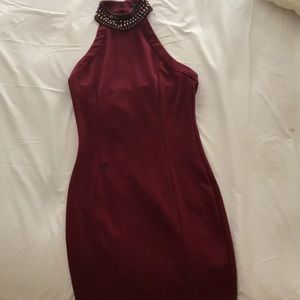 Small mini cocktail dress with embellished collar